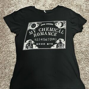 Black Graphic Tee with My Chemical Romance Design